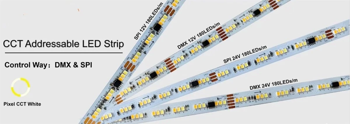 Addressable Tunable White CCT LED Strip Addressable Tunable White CCT LED Strip